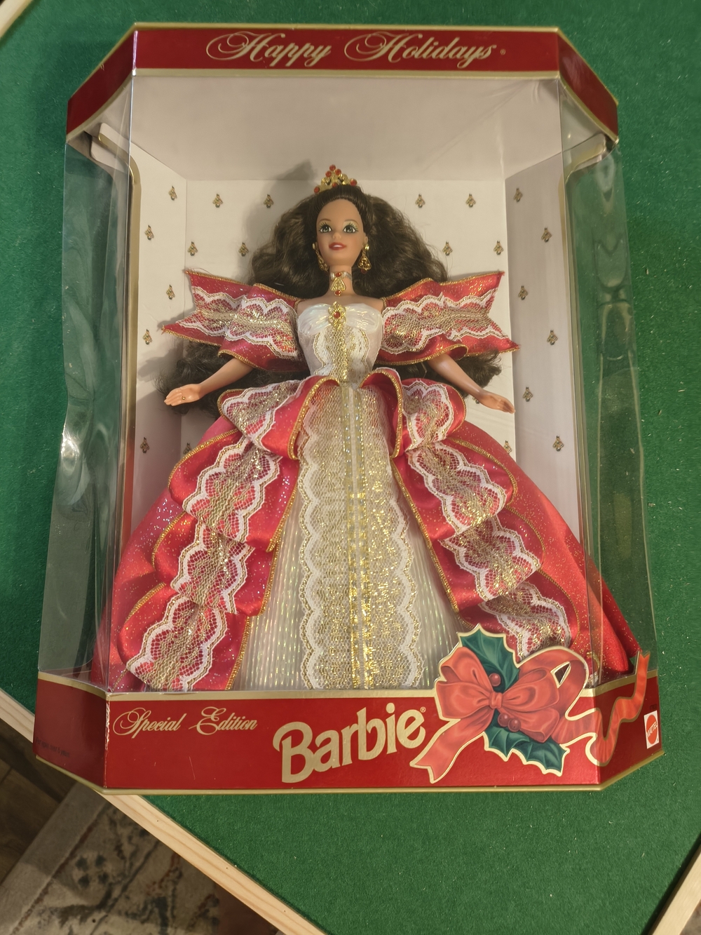 Barbie Special Edition 1997 "Happy Holidays" Doll in Red and Gold Gown